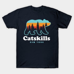 Catskills NY Bear Camping Hiking Mountains New York T-Shirt